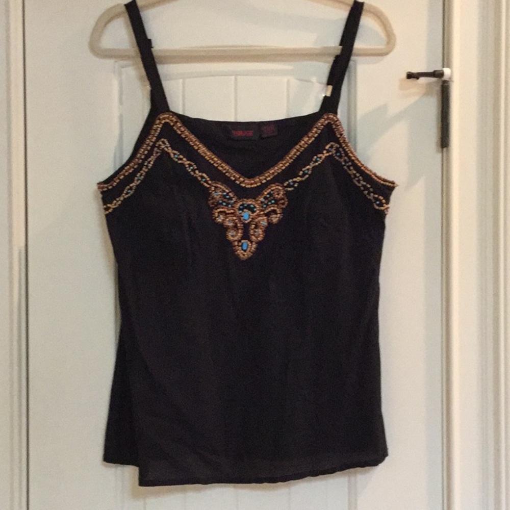 Black beaded tank top
